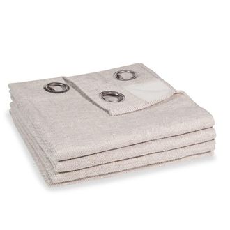 Maisons du monde Cortina con ojales con motivos de espiguilla beige 140x270 - la unidad
