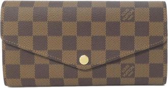 Louis Vuitton Brown Coated Canvas Long Wallet (Bi-Fold) (Pre-Owned)