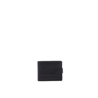 Laura Biagiotti Lb7632-56 Compact Leather Wallet - Heren - Accessoires - Zwart - Maat: ONE Size Leer