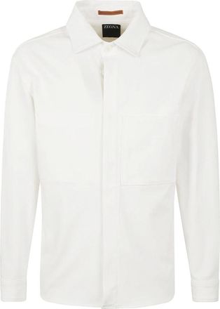 Ermenegildo Zegna Klassiek Wit Katoenen Overhemd - Heren - Zakelijke Overhemden - Wit - 2XL - Katoen - Overhemden