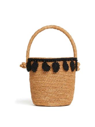 Alanui Paisley rafia basket bag