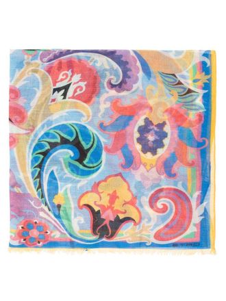 Etro paisley-print scarf - women - Modal/Cotton/Silk - One Size - Blue