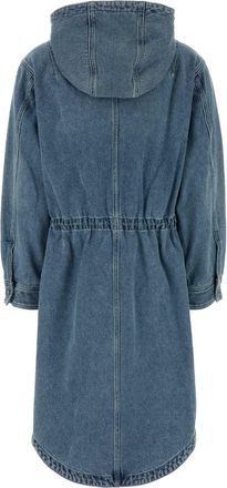 Michael Kors Womens Denim Coat Blue Cotton