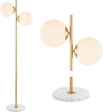 Jonathan Y Designs Oscar 60.5 2-Light Modern Parisian Candlestick Iron LED Floor Lamp, Brass Gold/White at Nordstrom