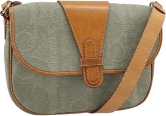 Dior Pre-owned Vintage Trotter Canvas Schoudertas - Dames - Vintage Schoudertas - Grijs - ONE Size - Leer - Vintage