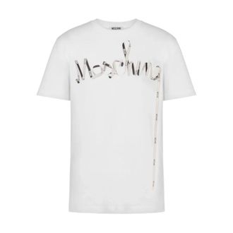 Moschino T-Shirts, male, White, Size: 2XL Moschino T-shirts and Polos