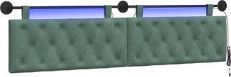 vidaXL Cabecero Colgante Con Luz Led Verde Mar Terciopelo Vidaxl
