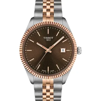 Tissot Ballade Two-Tone Bracelet Watch, 40mm in Brown at Nordstrom