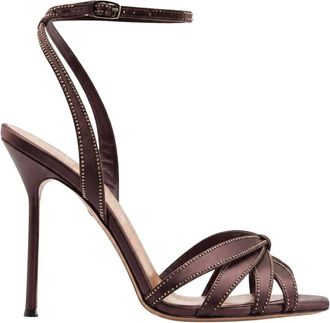 Aquazzura Soulmate Crystal Sandal 105 - Shoes - Mujer - Marr&oacute;n - 38 1/2 EU
