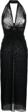 Fisico halterneck beach dress - women - Spandex/Elastane/Polyamide - S - Black