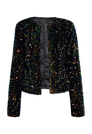 Faina Jasje met pailletten Dames Blauw Veelkleurig