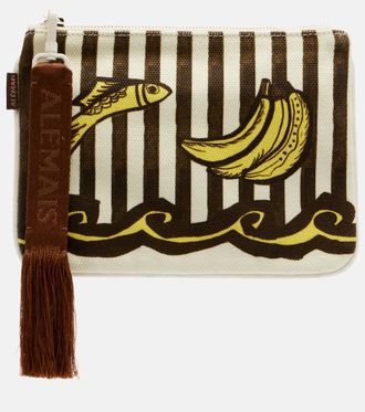 Alemais Al&eacute;mais Clutch Mona Mini de lona a rayas