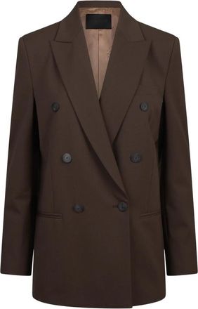 Dondup Regular-fit Double-breasted Blazer - Dames - Blazers - Bruin - XS - Wol - Jassen