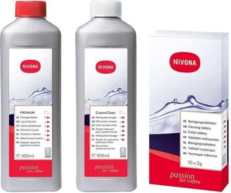 Nivona Clean&sup3;box Set De Mantenimiento Descalcificador De Cafetera + Pastillas De Limpieza + Limpiador Del Sistema De Leche - Nivona