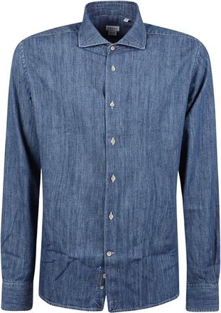 Orian Orian - Slim fit overhemd met lange mouwen - Heren - Overhemden - Blauw - Maat: 3XL Leer