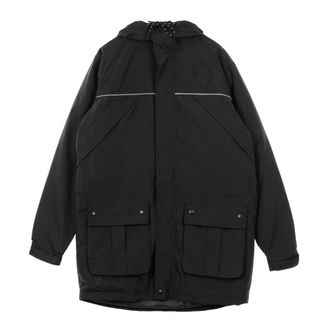 New Era Zwarte Parka Jas - Heren - Parka Jassen - Zwart - S - Polyester - Jassen