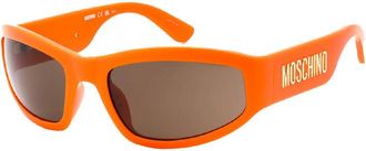 Moschino Sunglasses Rectangle Full Rim, Matte Lime Frame And Green Lens Mos164/s04Anqt