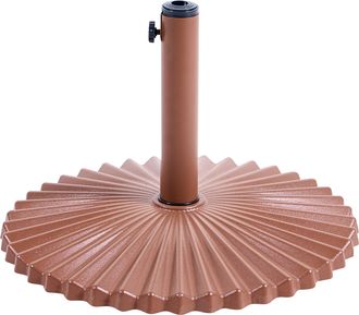 Beliani Base Para Sombrilla De Acero Acanalado Con Recubrimiento En Polvo Resistente A Las Manchas Y Agua M&aacute;stil Ajustable Marr&oacute;n Carezza