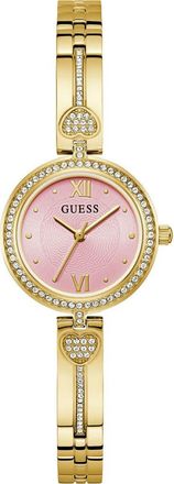 Guess Lovey Crystal Bracelet Watch, 27mm in Pink at Nordstrom