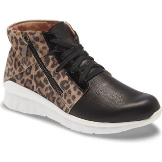 Naot Polaris High Top Sneaker in Soft Black/Cheetah Print at Nordstrom Rack, Size 10Us / 41Eu