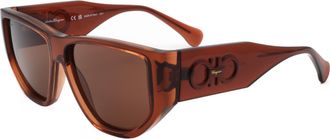 Ferragamo Ferragamo Unisex 56 mm Brown Sunglasses