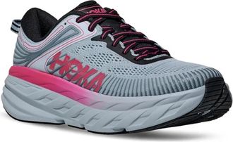 Hoka One One Womens Sneakers Bondi 7 Mineral Blue-Rhubarb Upper: Textile Trainers Blue/rhubarb