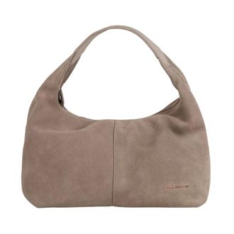 Alexander Smith Tassen, Dames, Beige, ONE Size, Suède, Chloe schoudertas in donker ivoor suède