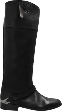 Golden Goose Laarzen met Logo - Dames - Hoge Laarzen - Zwart - 36 EU - Leer - Schoenen