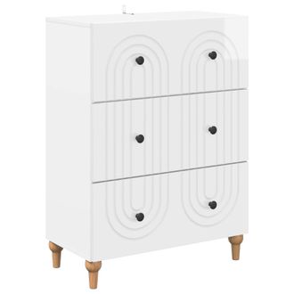 vidaXL Cajonera Brillante 66 X 34,5 X 90 Cm Madera De Ingenier&iacute;a Vidaxl