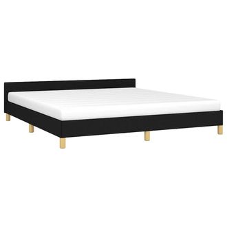vidaXL Cama Sin Colch&oacute;n Tela Negro 180x200 Cm Vidaxl