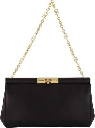 Dolce & Gabbana Elegante zwarte leren schoudertas - Dames - Schoudertassen - Zwart - ONE Size - Leer - Tassen
