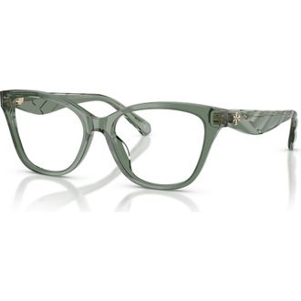 Tory Burch 53mm Cat Eye optical glasses in Green at Nordstrom