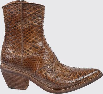 Fauzian Jeunesse Python-Print Leather Western Boots with Mid Heel