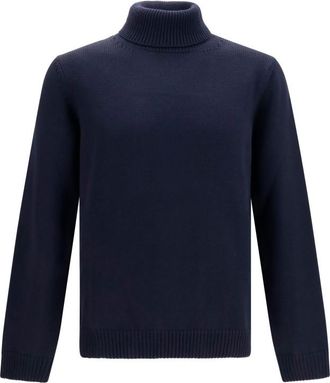 Roberto Collina Blue Turtle Neck Sweater