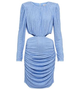 Self Portrait Embellished cutout jersey minidress