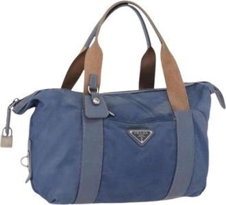 Prada Pre-owned Vintage Handtas - Dames - Vintage Handtas - Blauw - ONE Size - Leer - Vintage