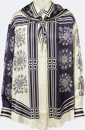 Alemais Al&eacute;mais Banderra scarf-detail printed silk shirt
