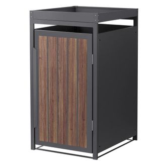 ML Design Cobertizo para cubo de basura 240l antracita roble oscuro con macetero