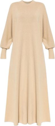 By Malene Birger Liv geribbelde maxi-jurk met pofmouwen - Beige
