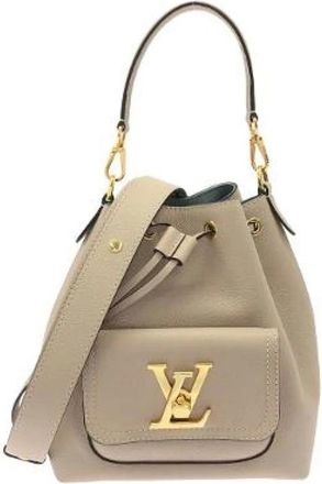 Louis Vuitton Bolso de hombro tipo bombonera Lockme de piel de becerro Pre-owned - Pre-owned - Mujer - Beige - ONE SIZE