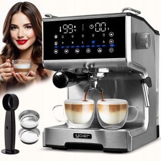 OEM Cafetera Espresso Yoer De 20 Bares Y 1350 W + Espumador De Leche + Termobloque
