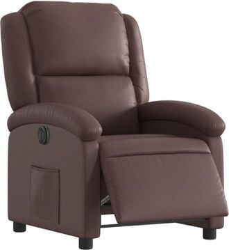vidaXL Sill&oacute;n Reclinable El&eacute;ctrico De Cuero Sint&eacute;tico Marr&oacute;n Vidaxl
