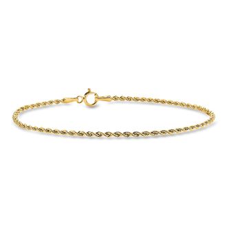 RS Pure by Ross-Simons Italian 1.5mm 10kt Yellow Gold Rope-Chain Bracelet