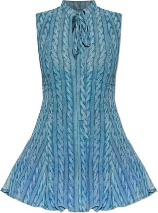Avavav Mouwloze Jurk - Dames - Korte kleedjes - Blauw - S - Polyester - Kleedjes