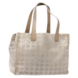 Chanel Pre-owned Tote Bags, female, Beige, Size: ONE SIZE Pre-owned Vintage Nylon Tote Bag