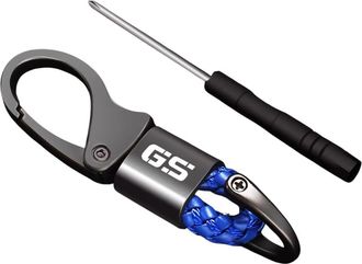 Generic Motorcycle Metal Keychain for BMW R1300GS R1200GS R1250GS R 1300 1250 GS F 800 750 650 GS Hand Woven Leather Keychain Eychain Detachable Metal Motorcy