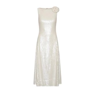 Rotate ROTATE Birger Christensen - Vestido midi acampanado de lentejuelas - Dresses - Mujer - Blanco - XS