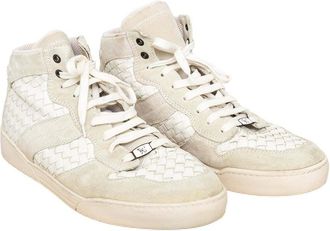 Bottega Veneta Mens Suede Intrecciato Leather Sneakers - 20 (Authentic Pre- Loved)