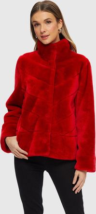 Gorski SHEARLING LAMB CHEVRON JACKET WITH HORIZONTAL BOTTOM