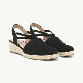 Life Stride Katrina 2 Sandals Womens Black Wedge Heel Espadrilles ZOGG3143